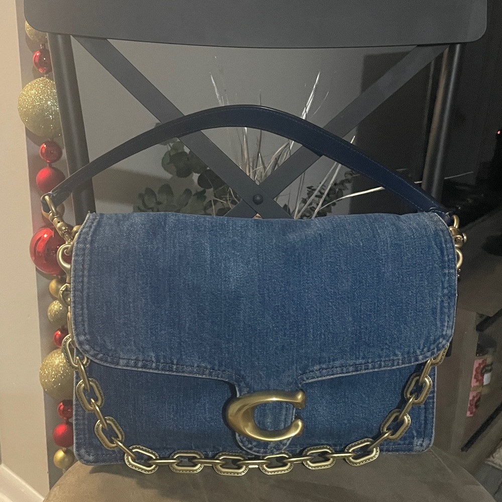 Coach Chain Tabby 30 in Washed Denim